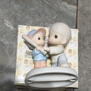 Precious Moments Blue and Pink Baseball Figurine